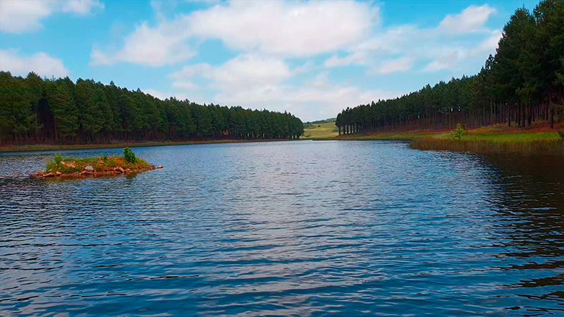 The bass fishing dam at Little Scotland on a sunny day