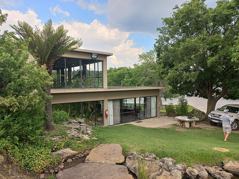 The dam house at Tolderia, built into the side of a boulder