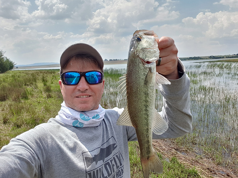 A nice bass caught at Jericho Dam from the side