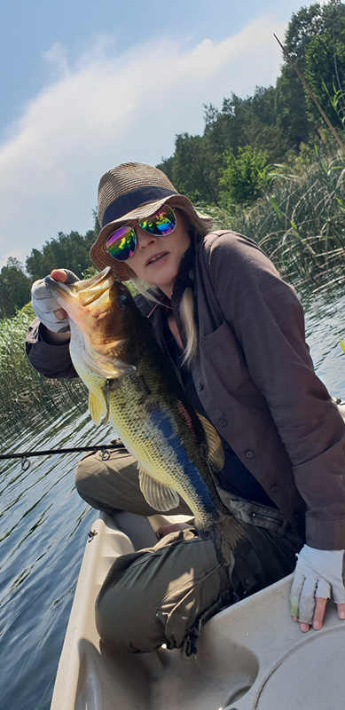 Another big bass caught from a kayak at Tolderia