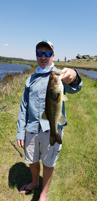 A big bass caught in one of the smaller dams at Tolderia