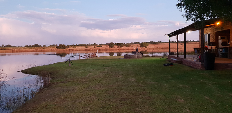 The fishing area in front of the house at Hartebeesfontein