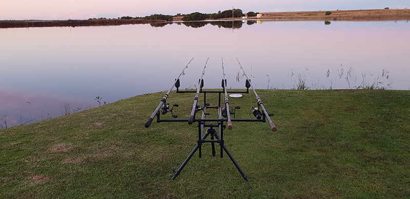 Rods set up towards the dam wall at Hartebeesfontein
