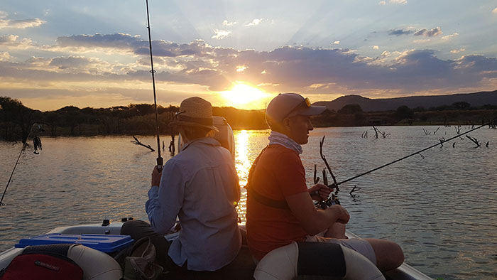 Arabie Dam bass fishing sunset