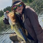 A big bass caught from a kayak at Tolderia