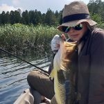 A big bass caught from a kayak at Tolderia