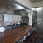 View of kitchen at Tolderia damhouse