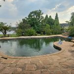 View of pool at Tolderia damhouse