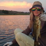 Small bass caught during sunset at Tolderia