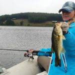 Nice bass caught on a cloudy at Stanford Lake Lodge