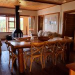 Living room of cabin at Stanford Lake Lodge