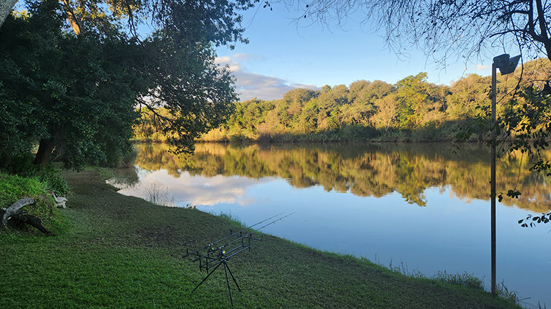 View upriver at campsite in Waterberg Farmstay